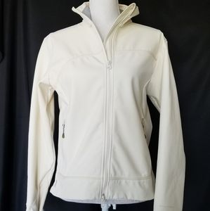 EUC Columbia Titanium Ivory/Grey Trim Jacket Med